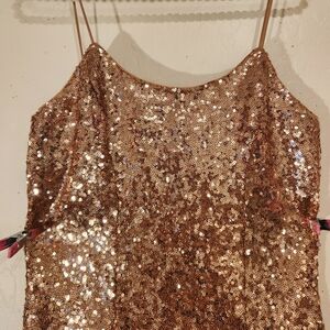 Lulu's Gold Sequin Dress